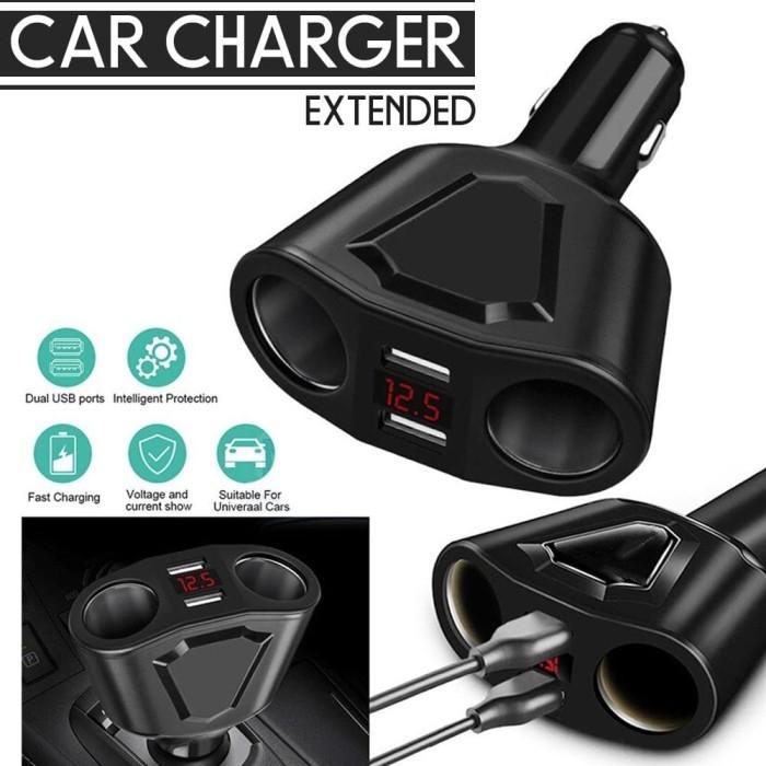 

Автомобильный разветвитель прикуривателя 3.1A, двойное зарядное устройство USB, расширенное