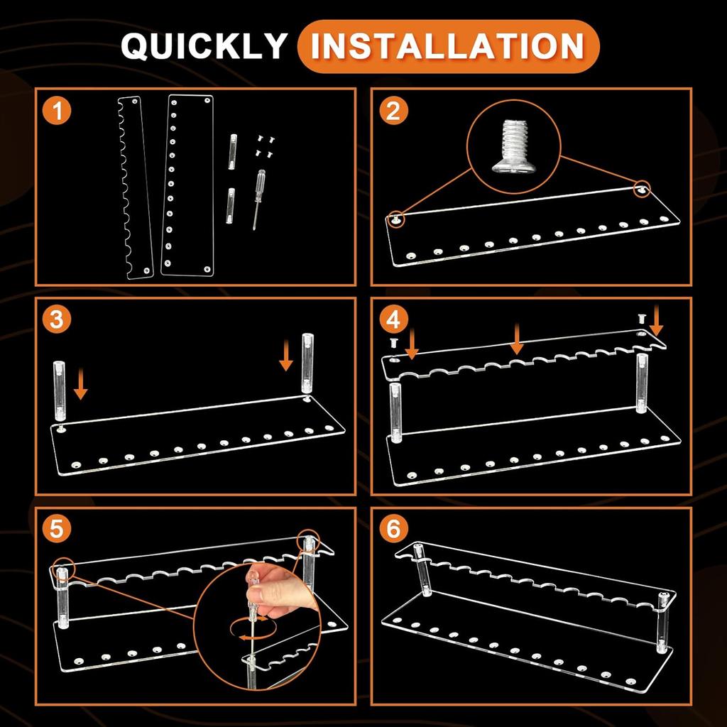 Clear Pen Display Stand 1.5cm 12-Slots Pen Holder Stand Pencil Display Rack Pen Stand Organizer for Pencil Makeup Brush Eyebrow