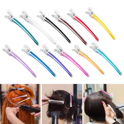 6-teilige Styling-Haarspangen, hinterlassen keine Spuren, breite Anwendung, Aluminium-Bonbonpartikel, detaillierte, abnehmbare, rutschfeste Feder-Friseur-Farbe, Krokodil-Haarspangen