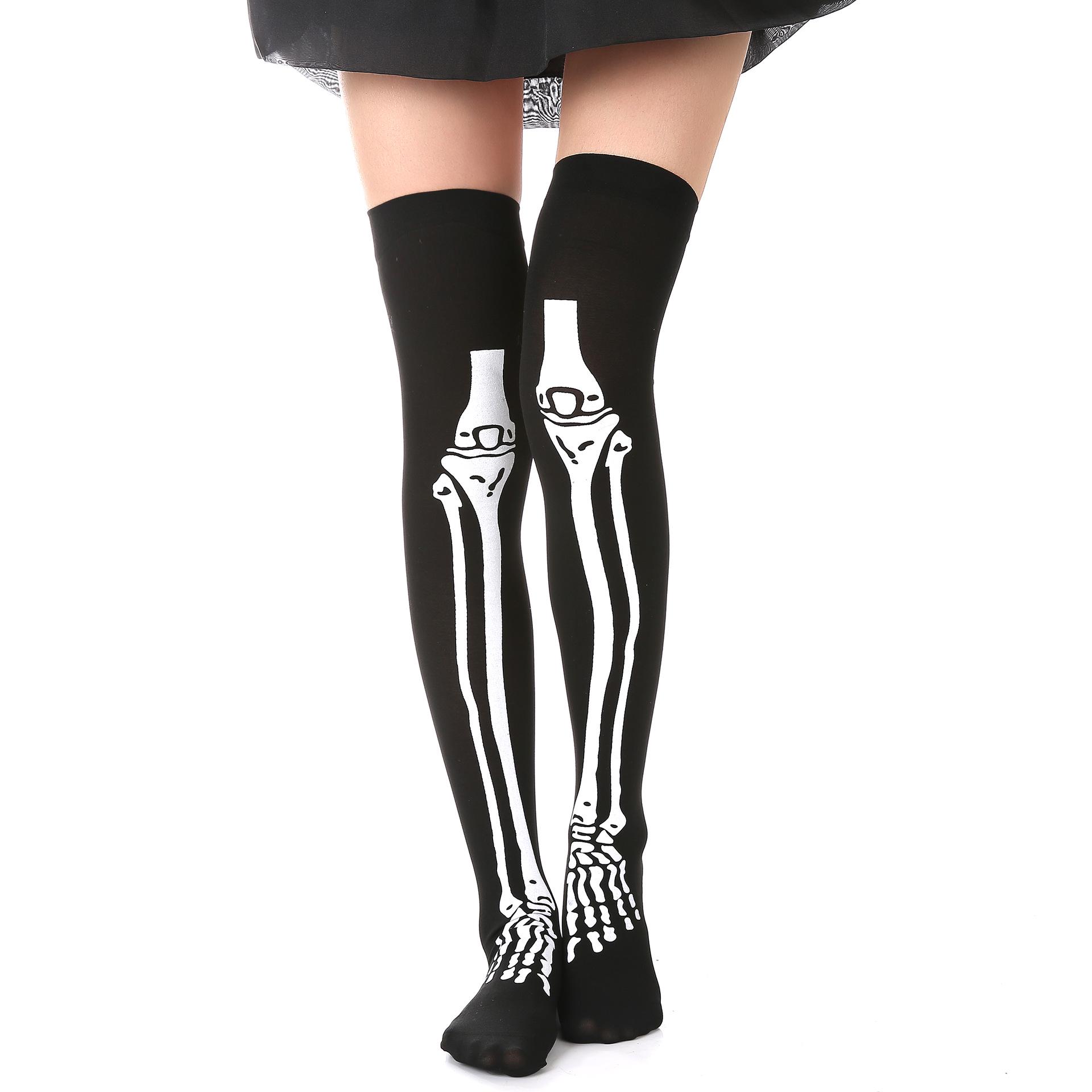 Spooky Halloween Masquerade Skeleton and Skull Gloves One Size