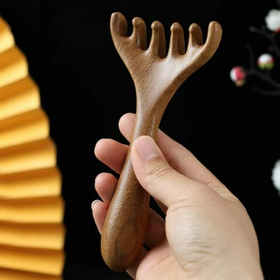 4-in-1 Sandalwood Comb: Head, Face, Eye, Scalp Massage & Gua Sha Therapy