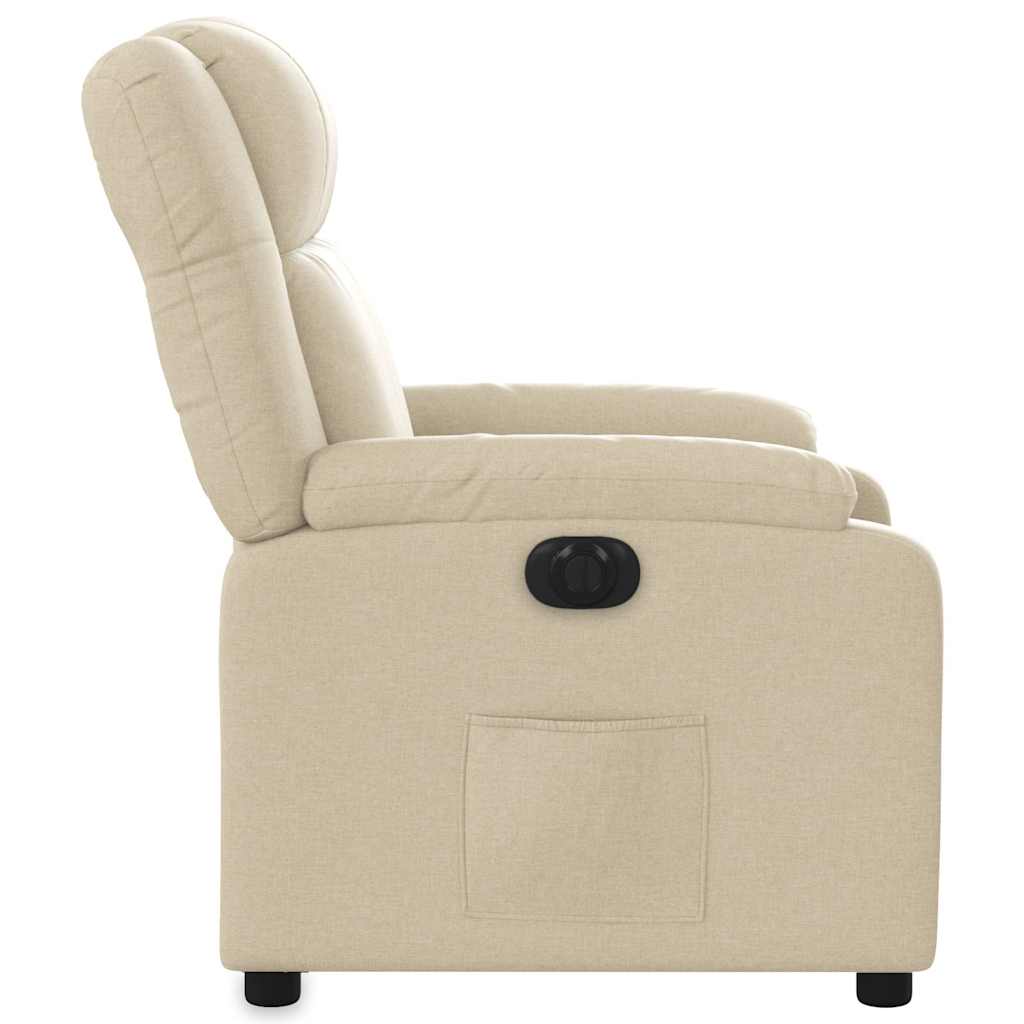 Electric Recliner Chair Cream Fabric