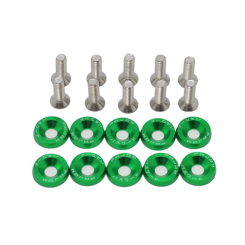 10 PCS M6 Car Modified Fasteners Fender Washer Bumper Engine Concave Screws Fender Washer License Plate Bolts Car Styling Gasket