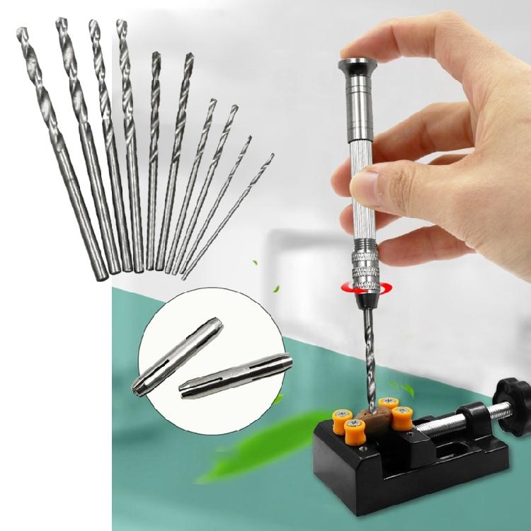 Hand Drill Rotary Tool Manual Twist Drill Bit Aluminum Hand Drill for Jewelry Craft Watchmaker Pin Woodworking