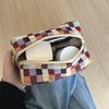 Retro Plaid Makeup Bag for Women Multicolored Plain Cosmetic Case Women Travel Organizer for Skincare Essentials Case