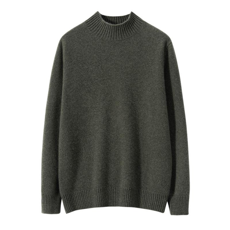 New thickened semi-turtleneck cashmere sweater knitted loose sweater top