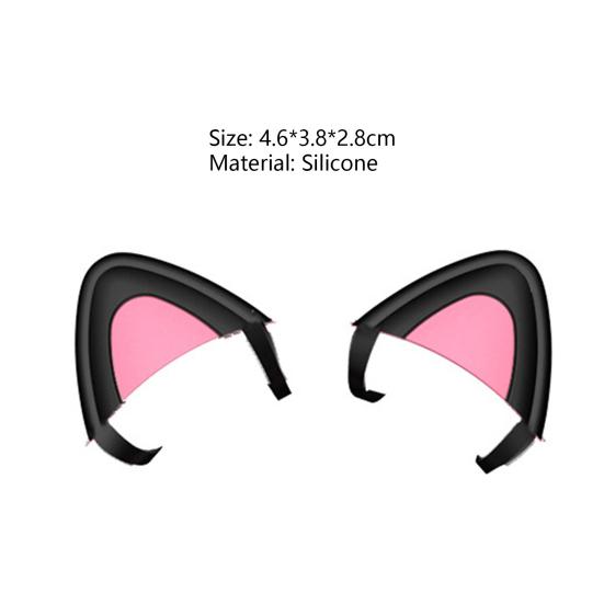 1 Pair Headphone Cat Ear Cute Universal Bluetooth-compatible Headset Silicone Kitty Ear Decoration Headphone Accessories