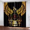 Ancient Egypt Eyes African Pharaoh Lion Black Gold Light Filtering  Window Drapes For Living Space Bedroom Space Window Drape Decor