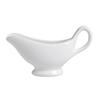 White Ceramic Gravy Boat Sauce Server with Large Pour Spout Non-Slip Bottom Gravy Dispenser for Gravy Salad Dressings