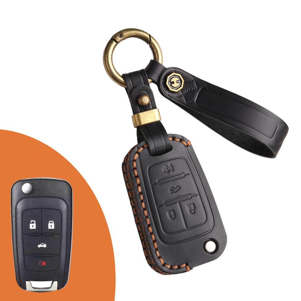 Car key cover is suitable for Buick folding key cover, Chevrolet car key bag, handmade leather.
