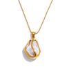 Yhpup New Arrivals Baroque Simulated Pearls Geometric Drop Hoop Earrings Stainless Steel Fashion Modern Jewelry Accessorics