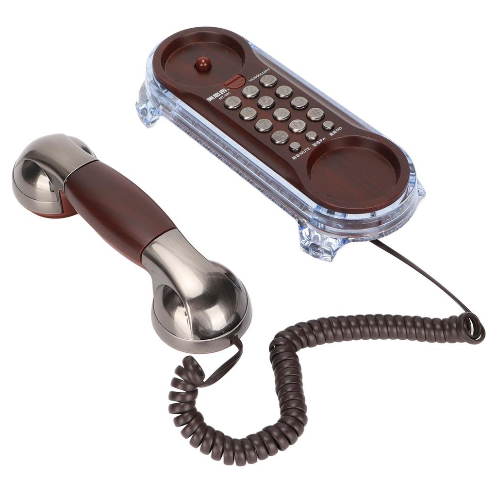 MT‑025 European Vintage Wall Phone Tone Dialing One Key Mute Redial Pause Desktop Wall Phone with Light for Home