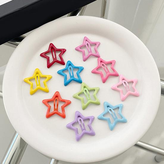 10Pcs Girl Hairpin Versatile Star-Shaped BB Clips Macaron Color Small Hair Pins Stable Hold Hair Accessories