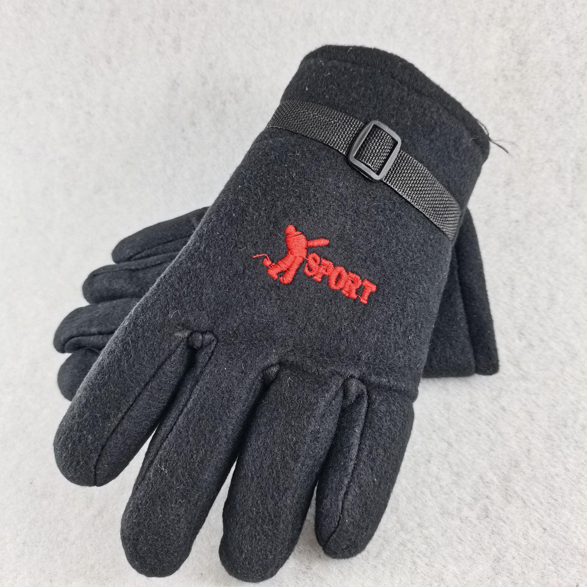 

Мужские флисовые зимние спортивные перчатки — теплые, износостойкие, морозостойкие, с бархатной подкладкой. One Size чёрный