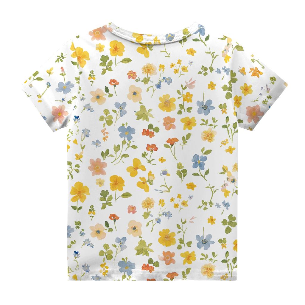 Dívčí chlapecká trička pro batolata Dětské top chlapecké a dívčí tričko s krátkým rukávem