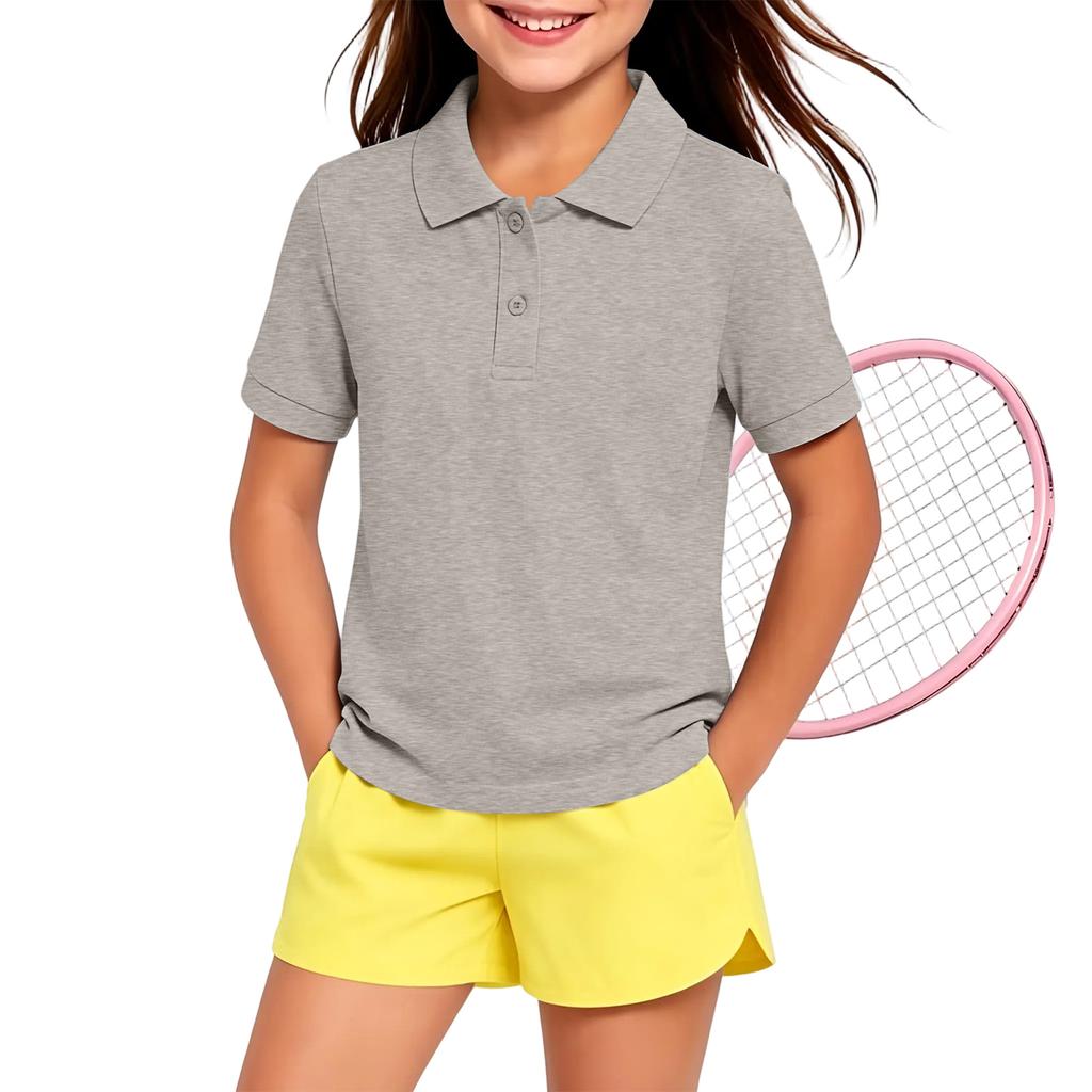 Kids Quick Dry Shirt with Collar for School Class Uniform and Everyday Wear