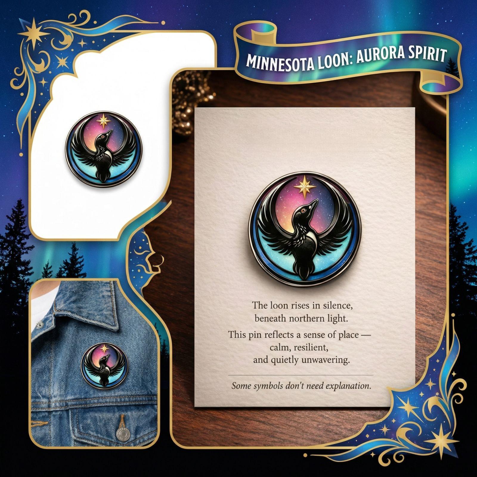 2D Acrylic Minnesota Loon Badge Pin, Small Ornament With Card One Size коричневый