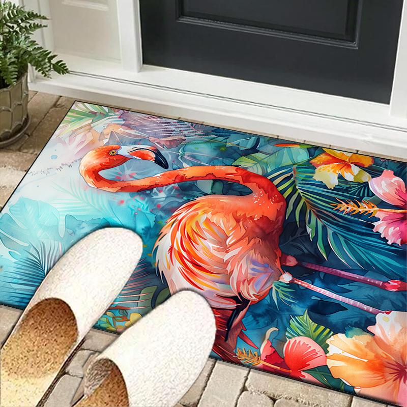 Flamingo In Tropical Paradise Office Rug Chair Mat, Entryway Carpet, Suitable for Front Door, Bedroom, Living Room, Desk, Holiday Gift