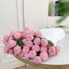 Handmade Knitted Gradient Rose Bouquet Wool Blanket - Perfect Valentine's Day Sofa Nap Gift