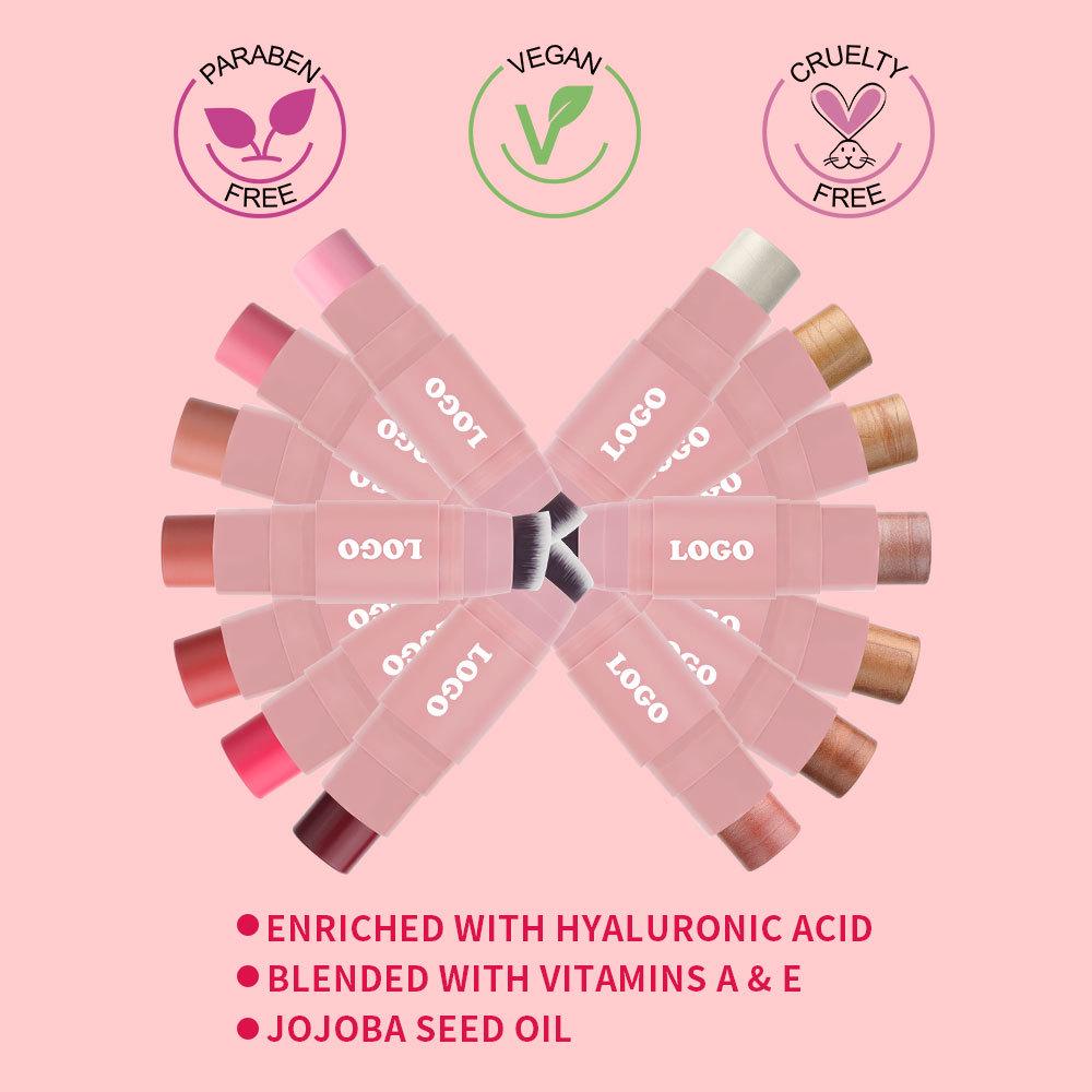 Matte Dual-Ended Blush & Highlighter Stick - Low Saturation