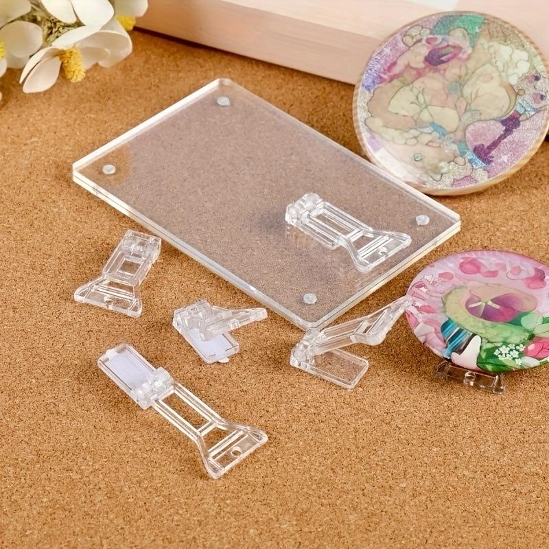 50 Pack Acrylic Card Display Stands with Nano Glue Transparent Easels for Showcasing Magnetic Card Holders Sports Trading Cards