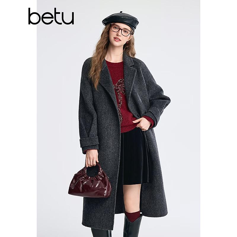Betu Women's 100% Wool Lapel Winter Overcoat