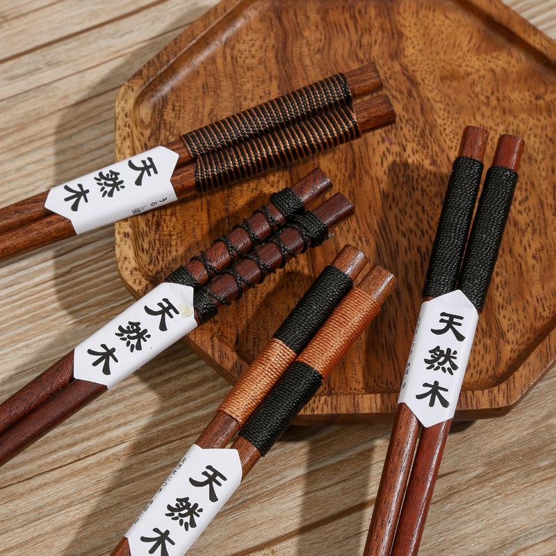 6 Pairs Wooden Chopsticks Japanese Sushi Sticks Reusable Wood Chopsticks Korean Chinese Food Chopstick Home Restaurant Tableware