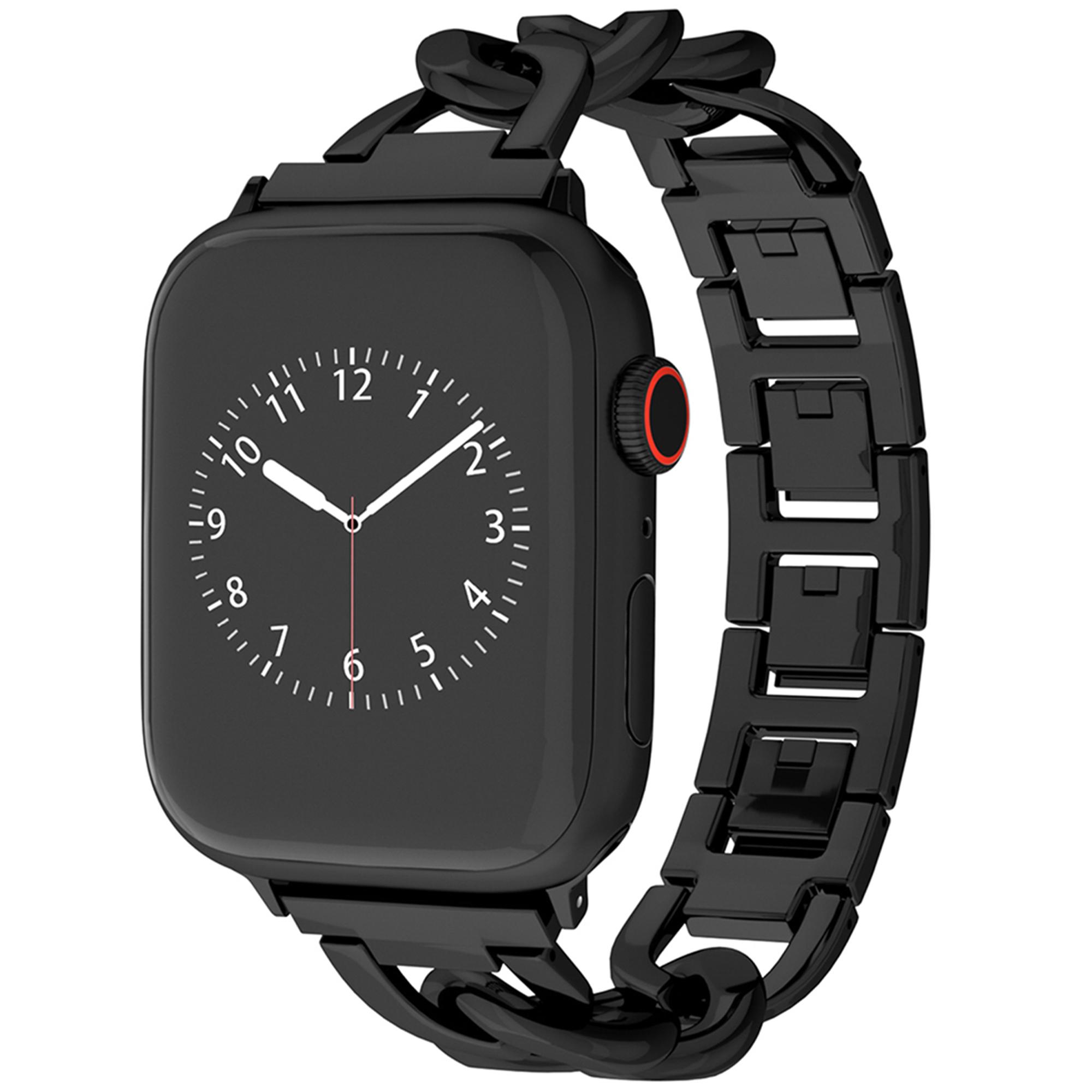 

For Apple Watch 10 46mm/Ultra 2/Ultra 49mm/9 8 7 45mm/SE (2023) SE (2022) SE 6 5 4 44mm/3 2 1 42mm Metal Chain Smartwatch Band Silver