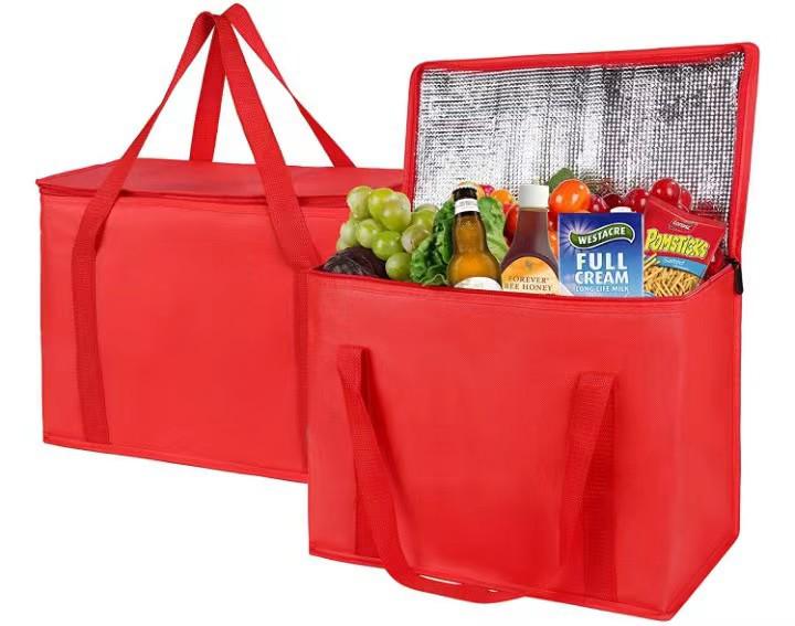 Outdoor Portable Folding Aluminum Foil Insulated Bag, Large Capacity for Camping, Vegetables & Fruits