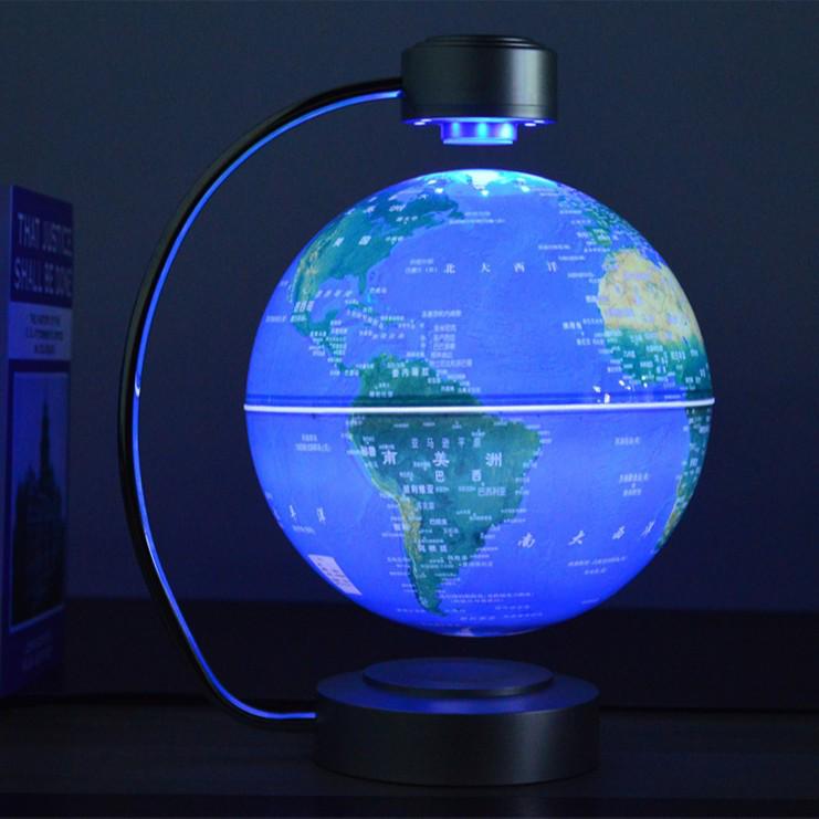 8-Inch Self-Rotating Magnetic Levitation Globe - New Model for Study, Office, or Home Decor