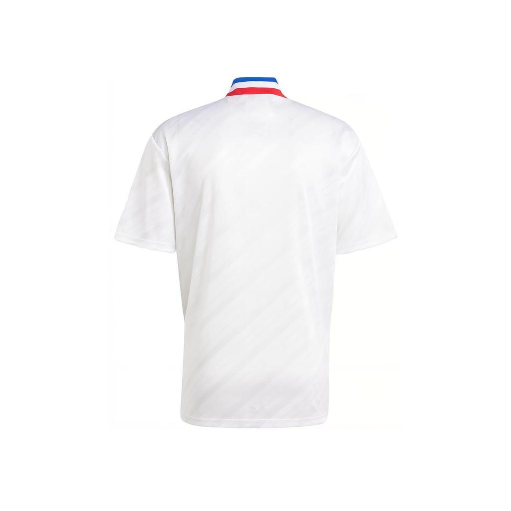 Adidas Olympique Lyonnais 95/96 Bringback Color Block Casual Sports Short Sleeve Football Shirt Men Tops White IM8518