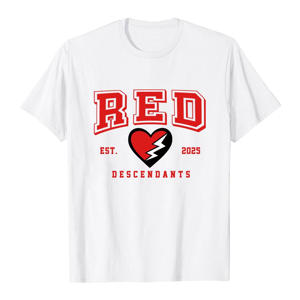Film Descendantss Red Mal BRIDGET EVIE Tee Wicked Wonderland Graphic Print T-shirt Summer Short Sleeve Tshirts Tops XS