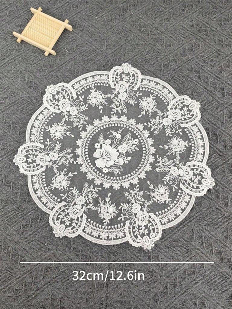 1 Stück Vintage Häkelspitze Tischdecke, Blumenmuster - Perfekt als Hitzebeständig, Heißluftfritteusen-Staubschutz