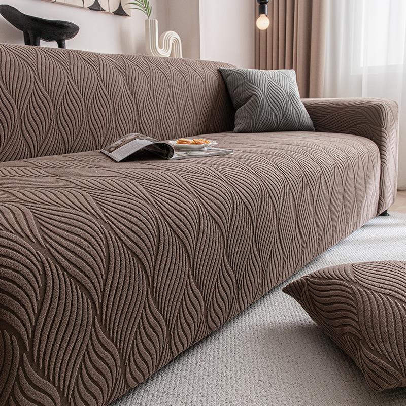 

Простой стиль жаккардовый флисовый чехол для дивана универсальный для всех сезонов, всеохватывающая накидка, нескользящий чехол для дивана 190-230cm