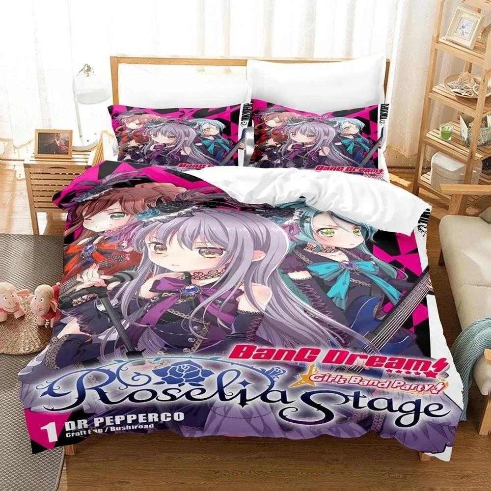 3D Anime BanG Dream! Girls Band Party! Printed Bed Set Duvet Cover Pillowcase Bedding Set Bed Linen Sheet Quilt Cover Full Size