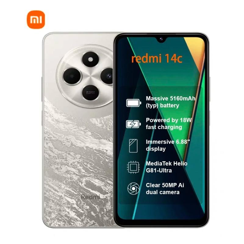 Xiaomi Redmi 14C 8+256G 4G Globale Version Immersion 6.88'' 120Hz Display 50MP KI Dual-Kamera Massiver 5160mAh Akku 18W Schnellladung