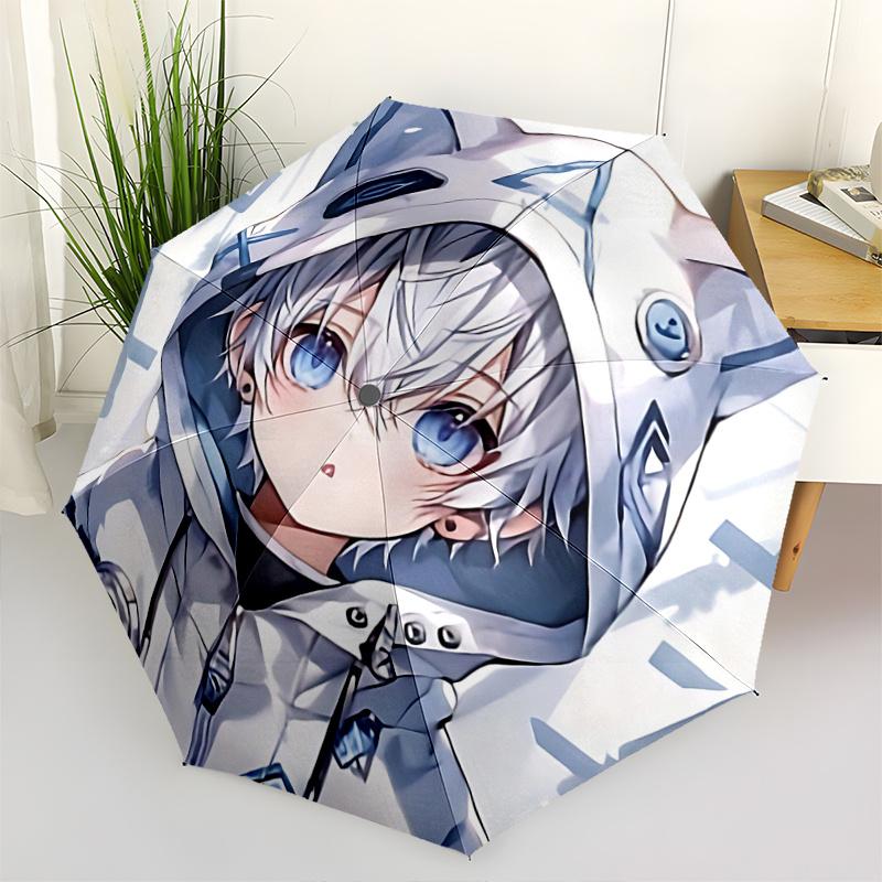 

1pc Cat Ear Hoodie with Automatic Opening Umbrella Foldable Design, 8-Bone Frame, Outdoor Use, Festival Gift for Fans and Travelers.C003