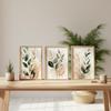 Set di Pitture ad Acquerello di Foglie di Eucalipto per Parete, Stampe su Tela Botaniche Color Salvia Rosa Blush Neutro, Decorazioni per la Casa Minimaliste Boho