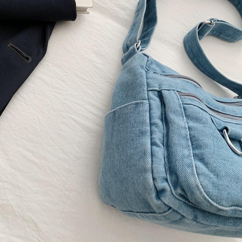 Denim Large Capacity Women's Crossbody Bag Commuter Multi-compartment Five-pointed Star Shoulder Bag