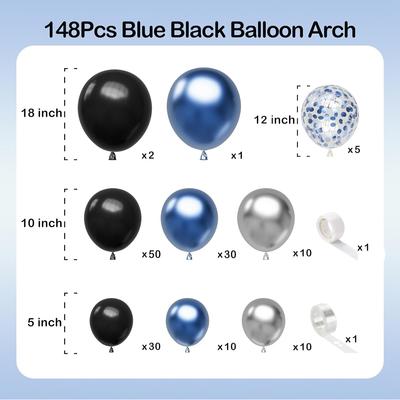 Set de globos de látex multicolor de 148 piezas adecuado para fiestas de cumpleaños, bodas, fiestas de San Valentín