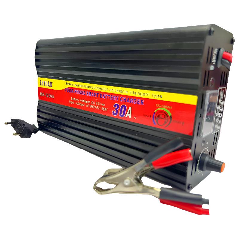 12V 30A Lead-Acid & 14.6V 20A LiFePO4 Battery Charger, Anti-Reverse Protection, Auto Stop.