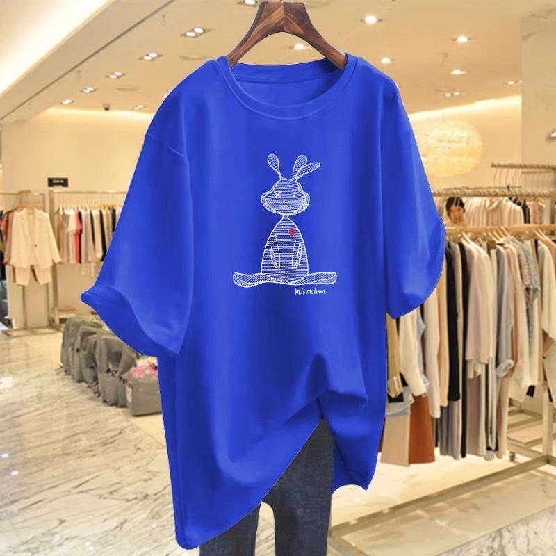 2025 Summer New Pullover Crew Neck T-shirt Top Cat Print Casual Versatile Fashion T-shirt Women