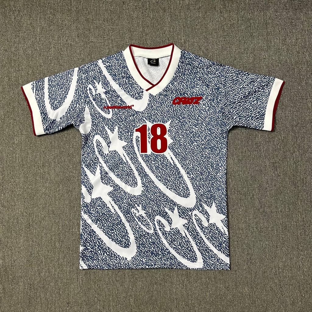 European and American High Street Trendy Brand Alcatraz Sports Short-sleeved T-shirt Football Uniform Breathable Polo Shirt Couple Outfit
