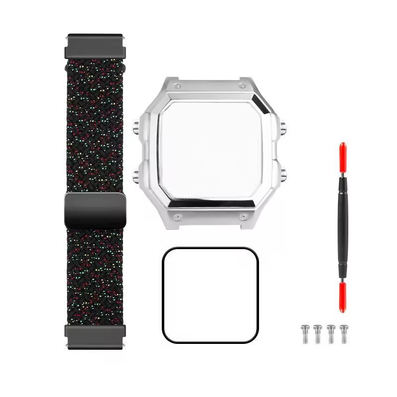 For Casio AE1200 Metal Watch Case 304 Stainless Steel Modified Watch Film Glass Watchband Watch Ring Front Cover Baffle Bezel