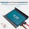 Black 2.5" Skids For Ssd To 3.5" Bay Caddy Tray Hard Drive Hdd Metal Mounting Dock Tray Bracket Adapter Converter Enclosure