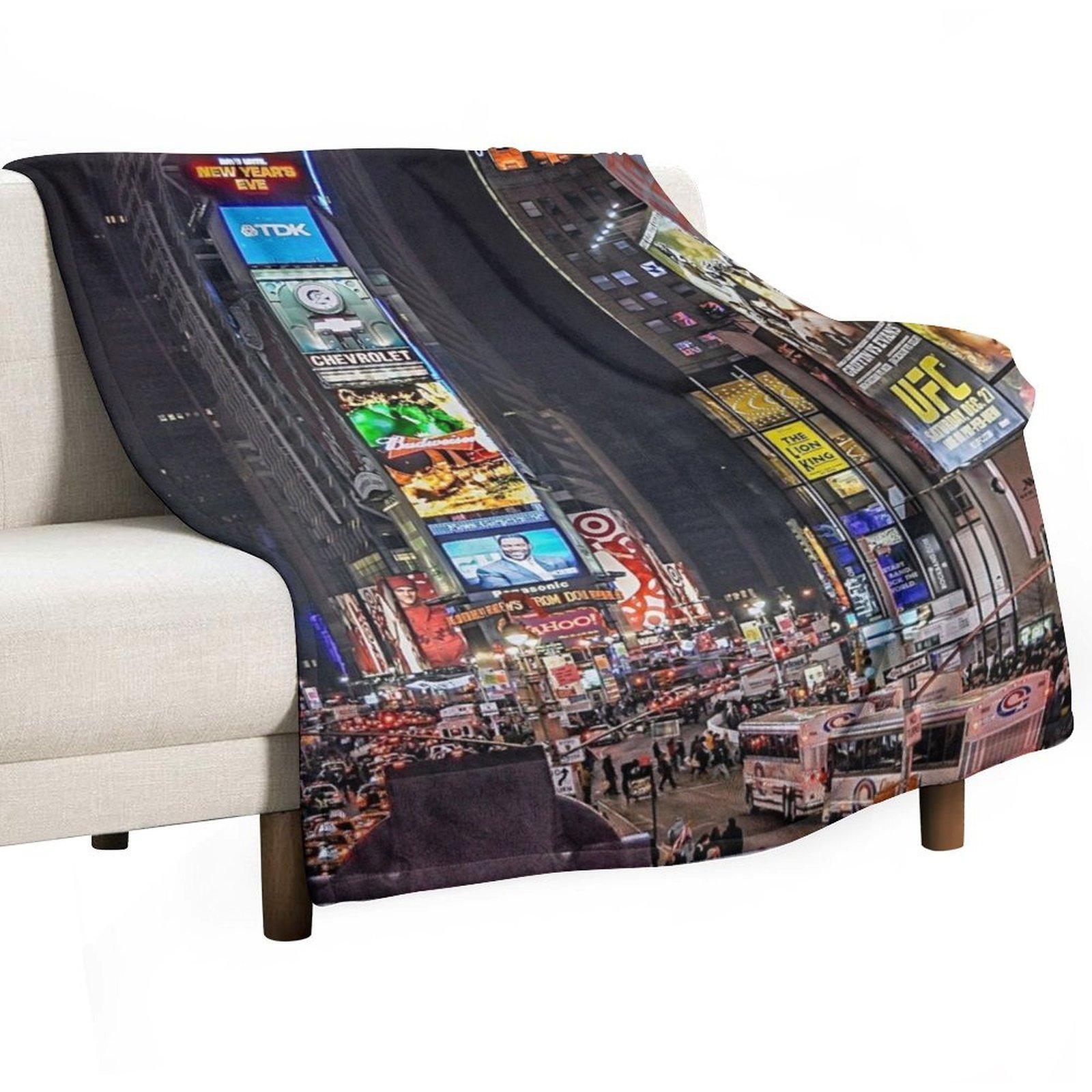 Times Square Throw Blanket Cute Retros Tourist Soft Big Blankets 30x40in