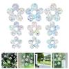 9 Stück Kleine Blume Fenster Muster Aufkleber Dekorative Aufkleber Blumen Antikollisions-PVC-Aufkleber
