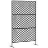 Paravent Extérieur, Écran Mural en Métal pour Patio, Porche, Jardin, Treillis Autoportant, Acier, Noir