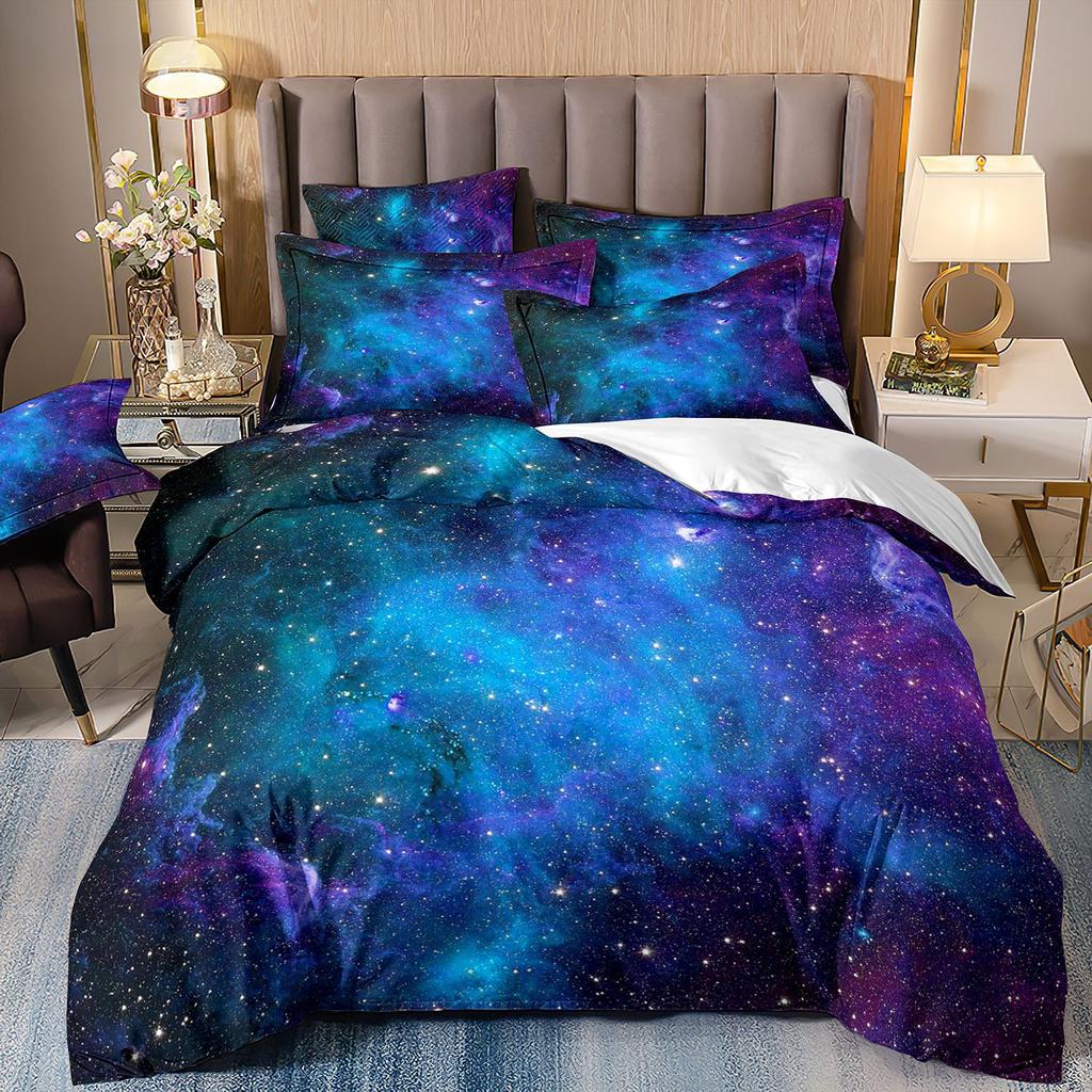 Space Star Bettwäsche-Set Dreiteilig 3D Digitaldruck Bettbezug