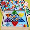 Multifunctional Chessboard Set: Flying Chess, Five-in-a-Row, Checkers, Children's Chinese Chess – Educational Toy for Primary Students